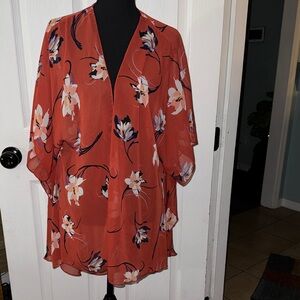 emory park Rust Floral Kimono Camisole